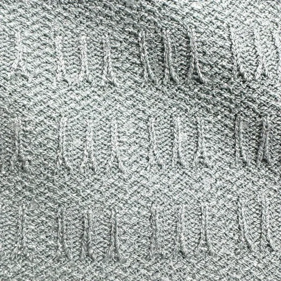 St John Knits Silver Santana Metallic Sparkle Textured Geometric Pencil Skirt - Picture 5 of 5